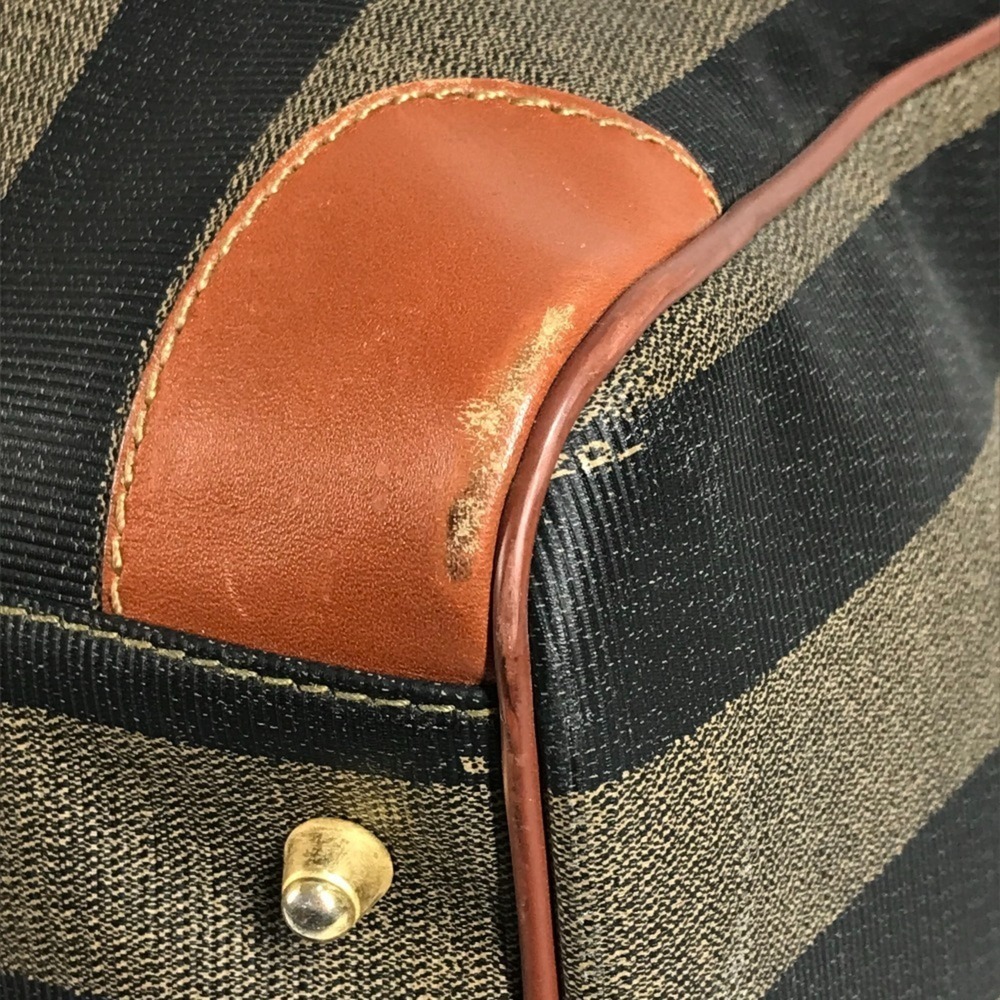 FENDI Vintage Pecan Bag, Travel Boston Leather, Men's & Women's, Khaki - Picture 6 of 16